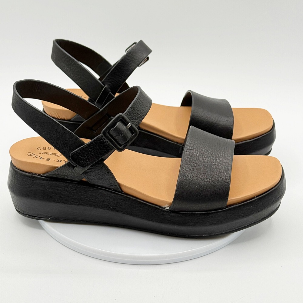 Korkease Hallie Strappy Platform Sandal 'Black' / Size 8 Womens NEW